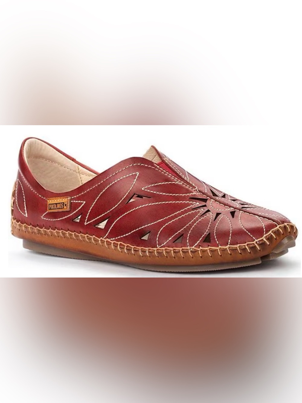 PIKOLINOS Burgundy Leather Slip-On Loafer